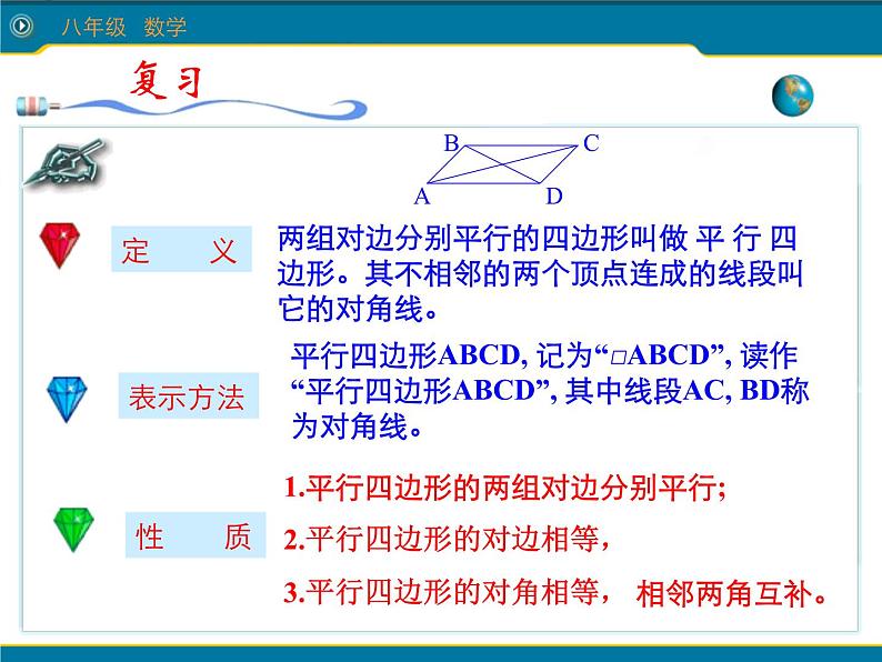 18.1.1平行四边形性质2+课件+2023--2024学年人教版八年级数学下册+02
