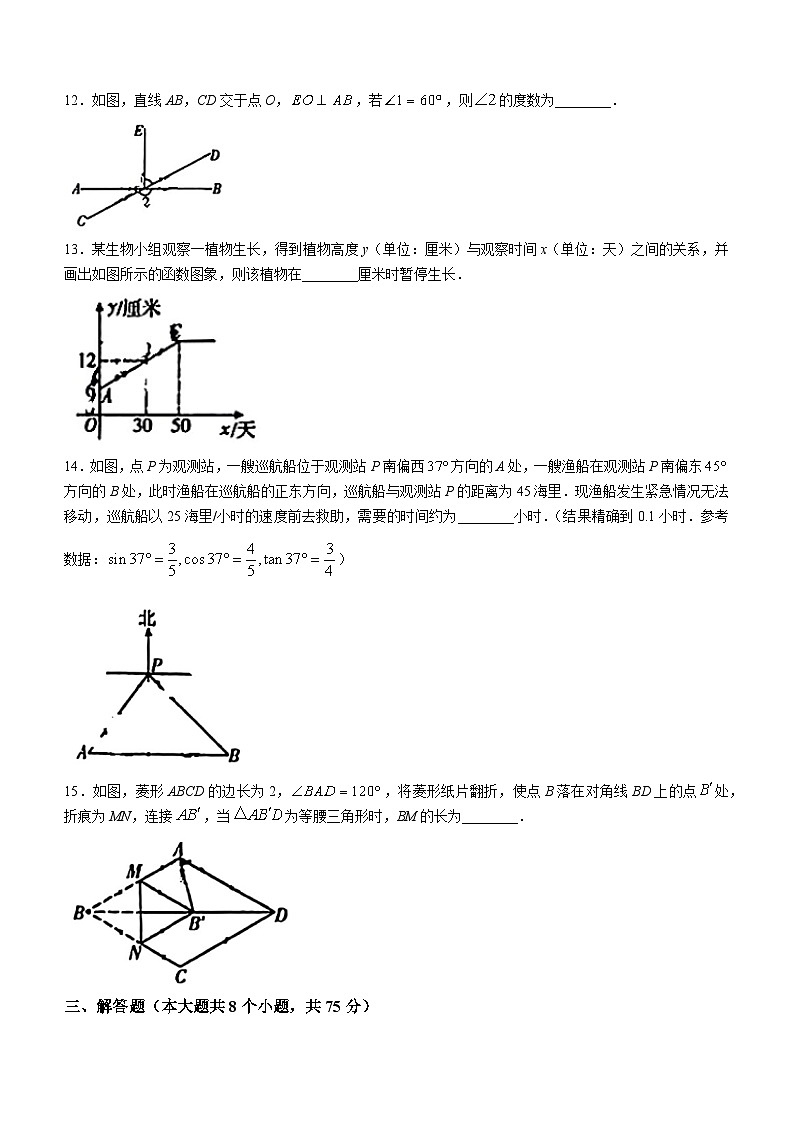 河南省部分学校2024年中考模拟考试数学模拟试题(无答案)03