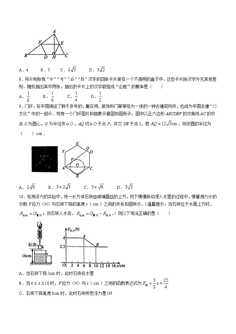 2024年河南省驻马店市西平县一模数学模拟试题02