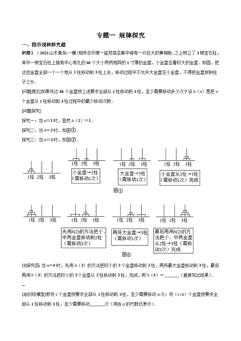 中考数学二轮复习考点培优专练专题一 规律探究问题(原卷版)第1页
