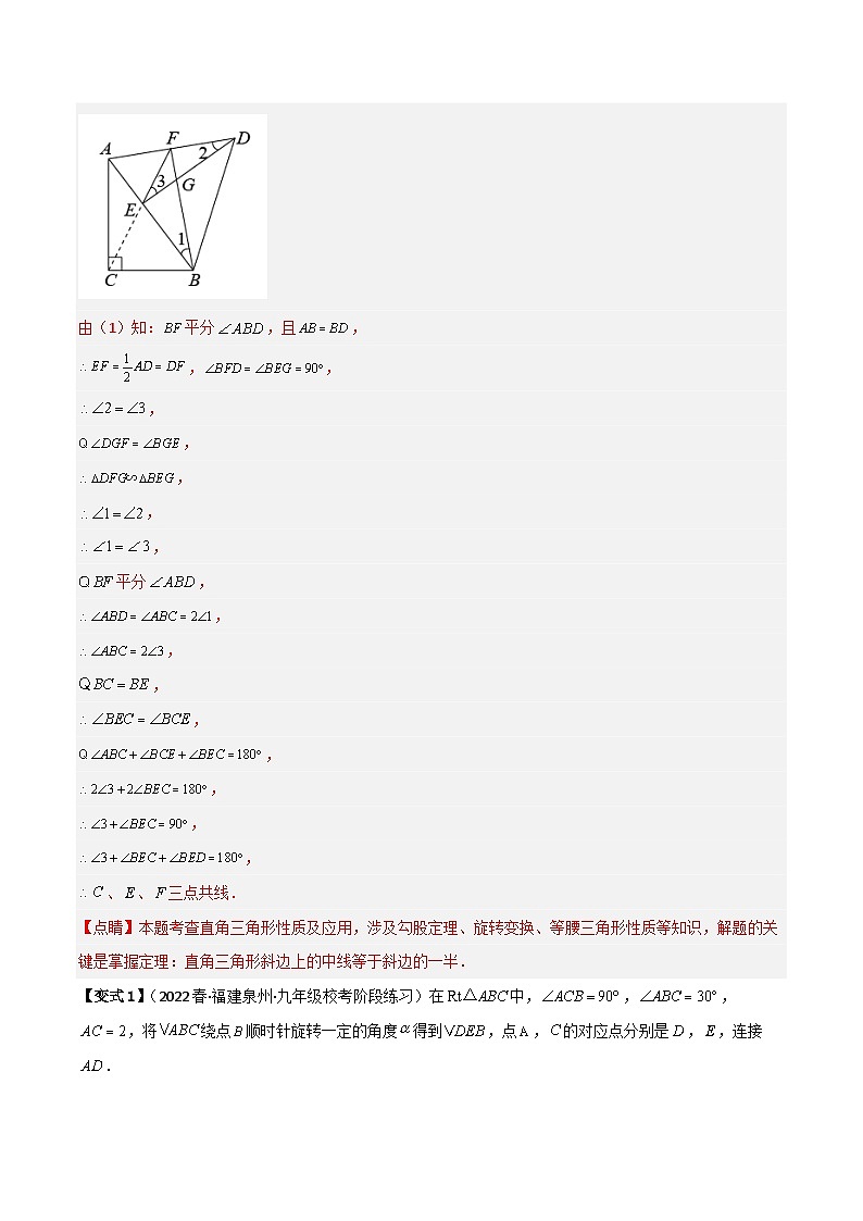 中考数学二轮复习考点提分特训专题09 三点共线问题(解析版)第3页