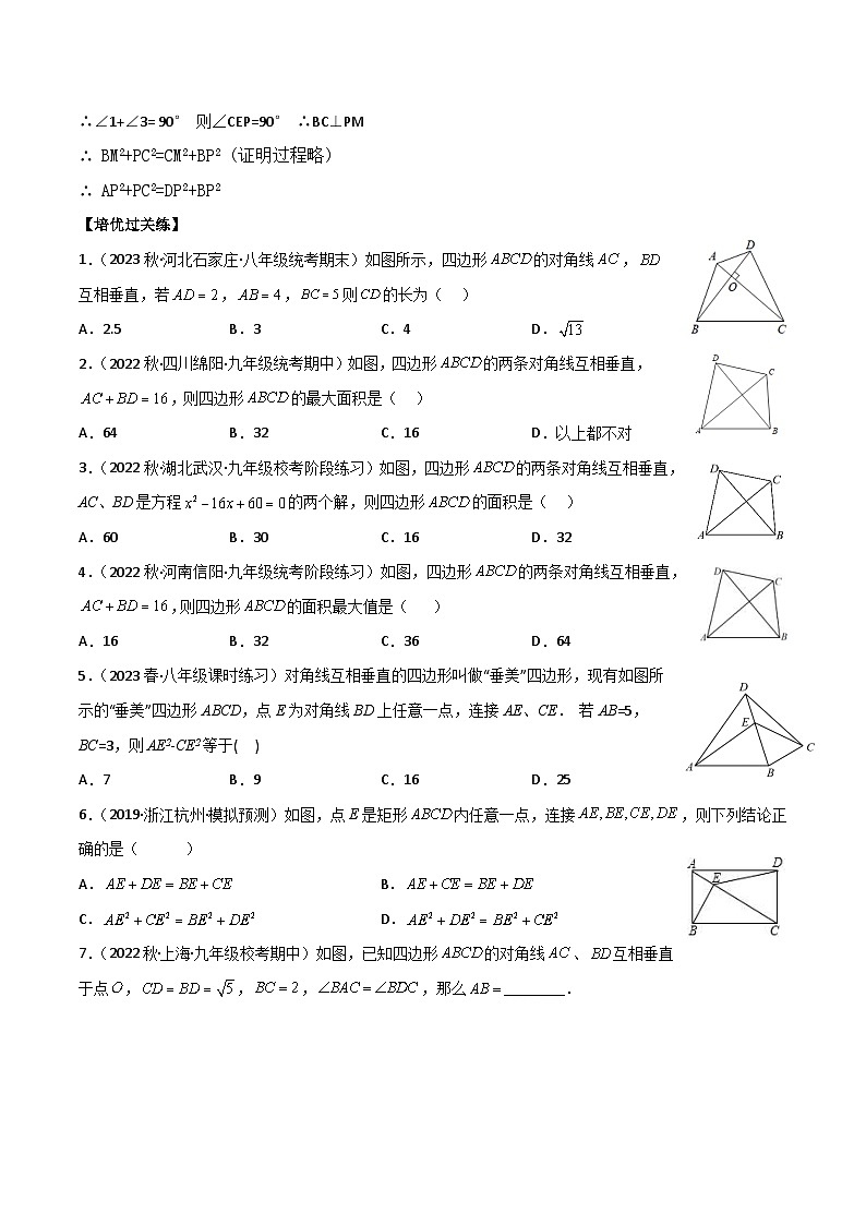 中考数学二轮复习满分突破几何模型练习专题21 垂美四边形模型(2份打包,原卷版+解析版)02
