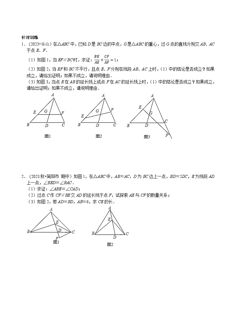 中考数学二轮复习核心考点专题提优拓展训练专题20作平行线和作垂线构造相似三角形的技巧(原卷版+解析)第3页