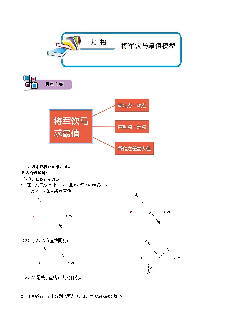 中考数学二轮重难点复习讲义模型07 将军饮马模型(2份打包,原卷版+解析版)01