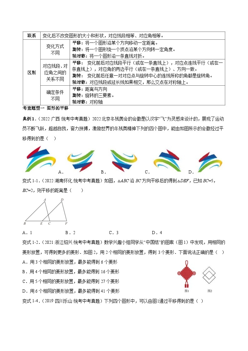 中考数学一轮复习满分突破考点题型专练专题31 平移与旋转（2份打包，原卷版+解析版）02