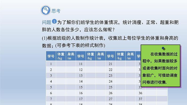 2024年八下数学第20章数据的初步分析20.3综合与实践体重指数上课课件(沪科版)07