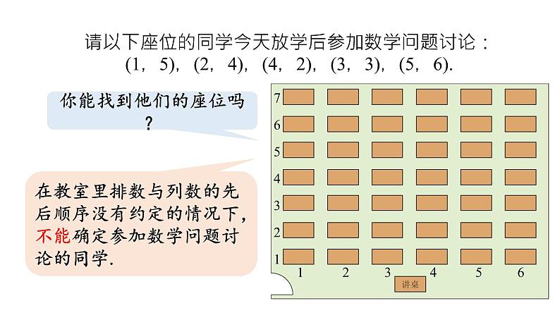 7.1.1 有序数对 初中数学人教版七年级下册教学课件206