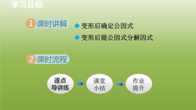 2024年七年级数学下册第11章因式分解11.2提公因式法2变形后提公因式分解因式授课课件新版冀教版02