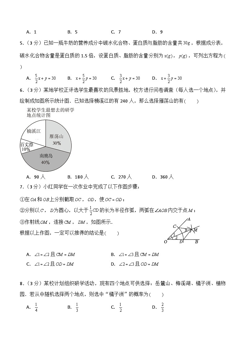 2024年湖南省长沙市长郡集团中考数学押题金卷(三)第2页