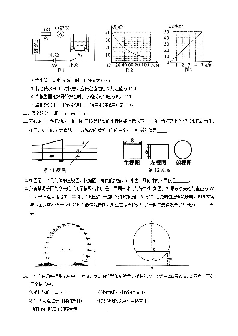2024年河南省周口市扶沟县一模数学试题第3页