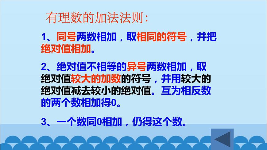 北師大版數(shù)學(xué)七年級(jí)上冊(cè) 2.4 有理數(shù)的加法第2課時(shí) 有理數(shù)的加法運(yùn)算律課件第3頁