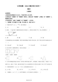 2024年安徽百校联赢中考一模数学试题+答案
