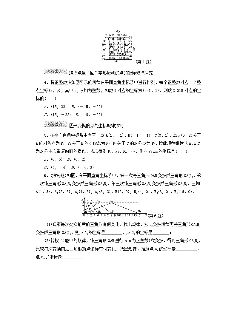 2024八下第19章平面直角坐标系阶段方法技巧训练二专训1点的坐标变化规律探究问题(冀教版)02