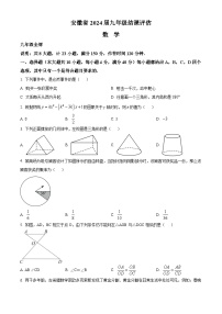 安徽省蚌埠市懷遠縣萬福學區(qū)2023-2024學年九年級下學期月考數學試題（原卷版+解析版）