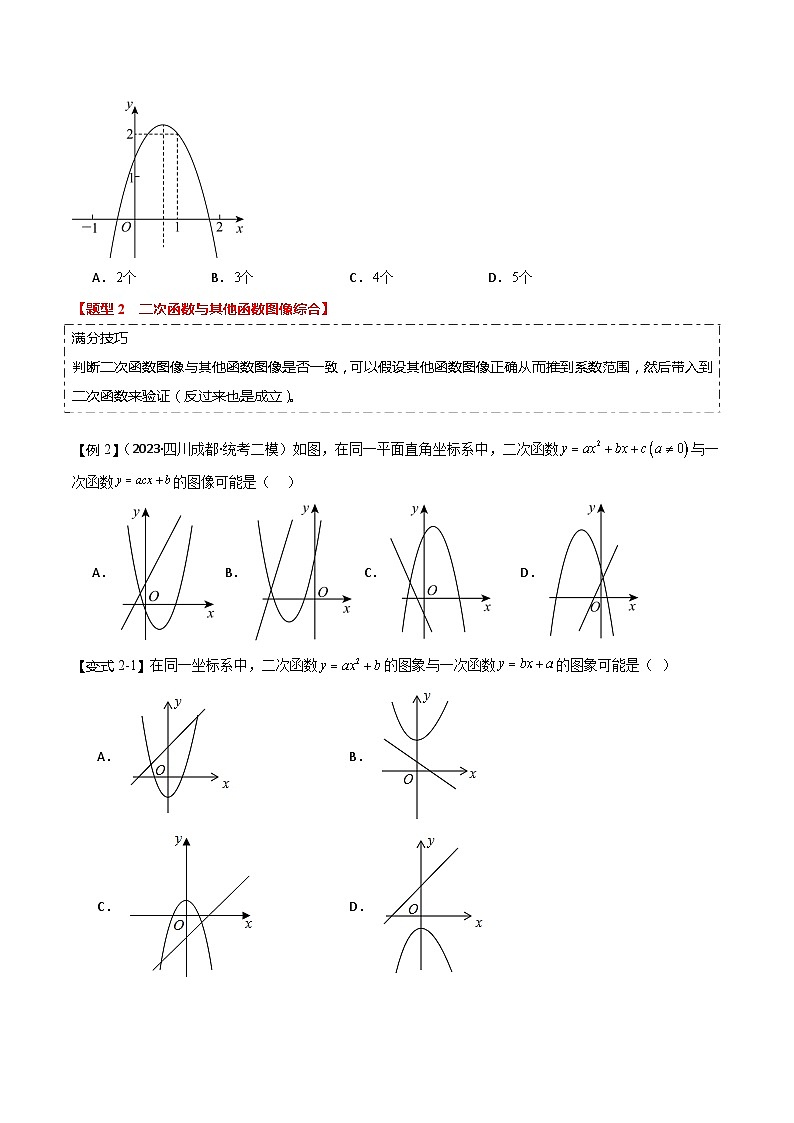 【中考二轮】2024年中考数学(四川成都专用)热点02 二次函数图像与系数a,b,c之间关系(命题趋势+2类热考题型+限时检测)-专题训练.zip03