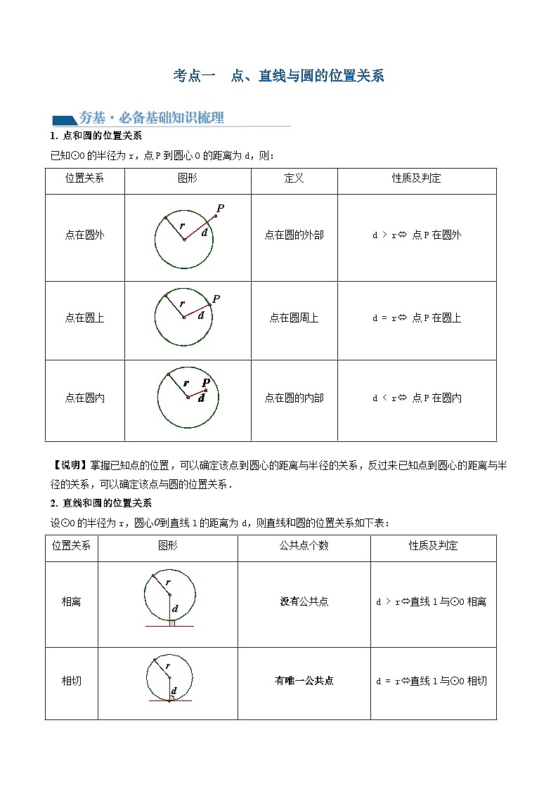 第27讲 与圆有关的位置关系(3考点+30题型+2类型)(讲义)-2024年中考数学一轮复习讲义(全国通用)03