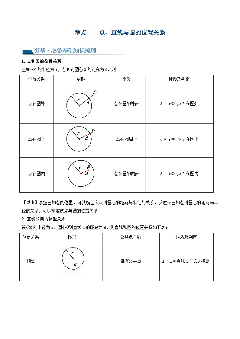 第27讲 与圆有关的位置关系(3考点+30题型+2类型)(讲义)-2024年中考数学一轮复习讲义(全国通用)03