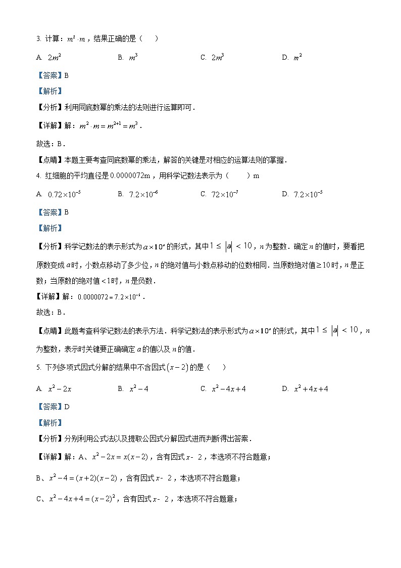 浙江省温州市中通国际学校2023-2024学年七年级下学期3月月考数学试题(原卷版+解析版)02