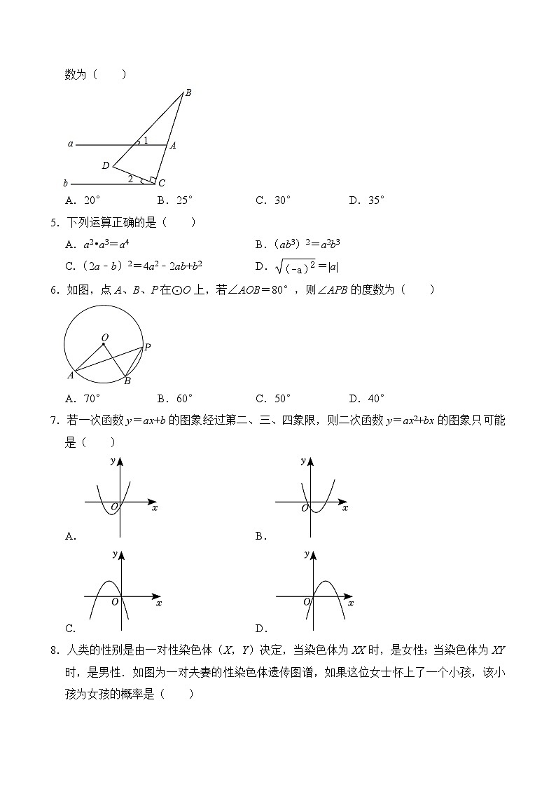 2024年中考第一次模拟考试题:数学(河南卷)(学生版)第2页