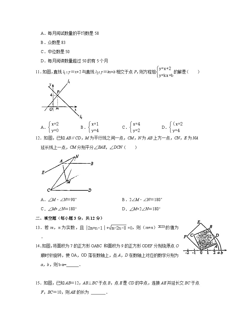 2023-2024学年甘肃省兰州市第十九中学八年级(上)期末数学试卷03