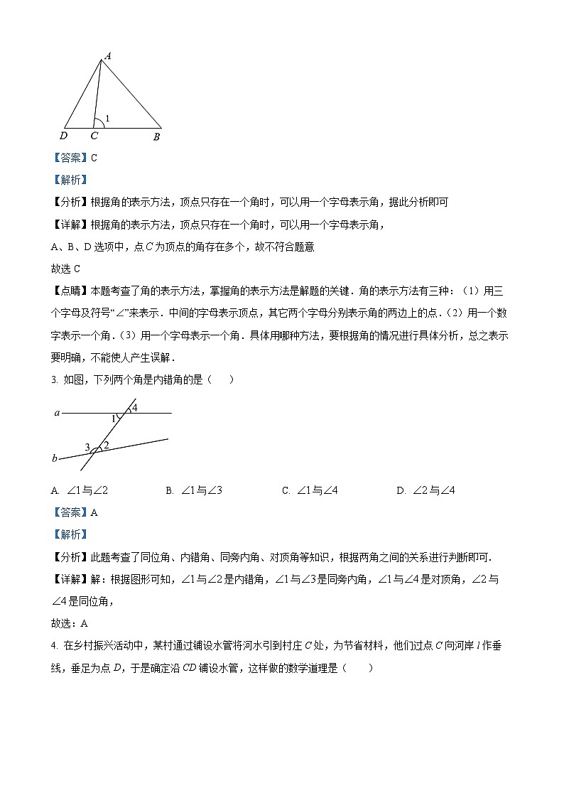 山东省聊城市阳谷县实验中学2023-2024学年七年级下学期3月月考数学试题(原卷版+解析版)02