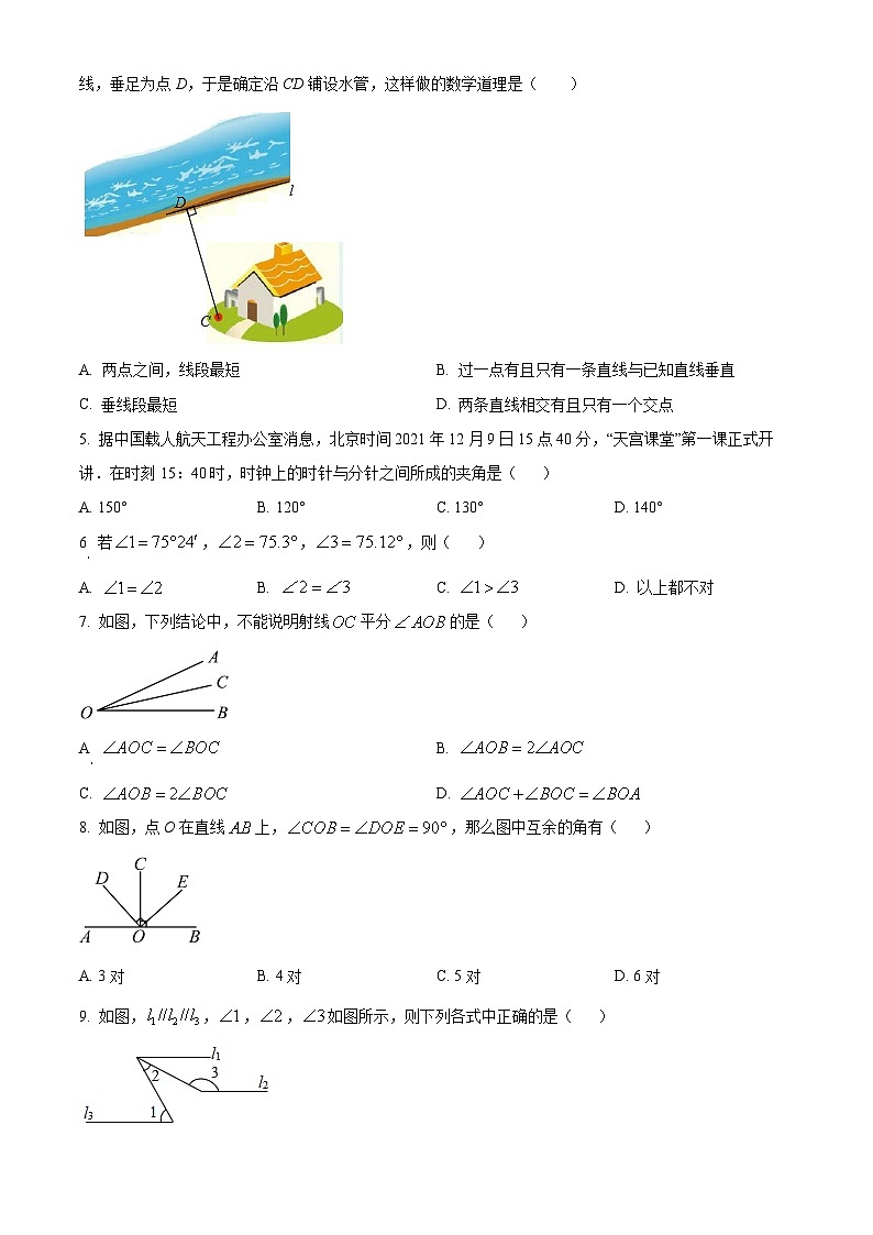 山东省聊城市阳谷县实验中学2023-2024学年七年级下学期3月月考数学试题(原卷版+解析版)02