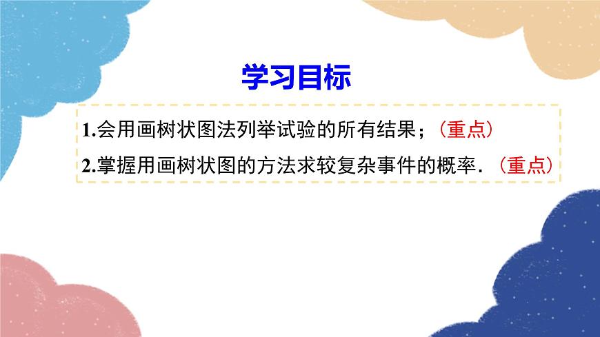 湘教版數(shù)學(xué)九年級(jí)下冊(cè) 4.2.2 第2課時(shí) 用畫(huà)樹(shù)狀圖法求概率課件第2頁(yè)