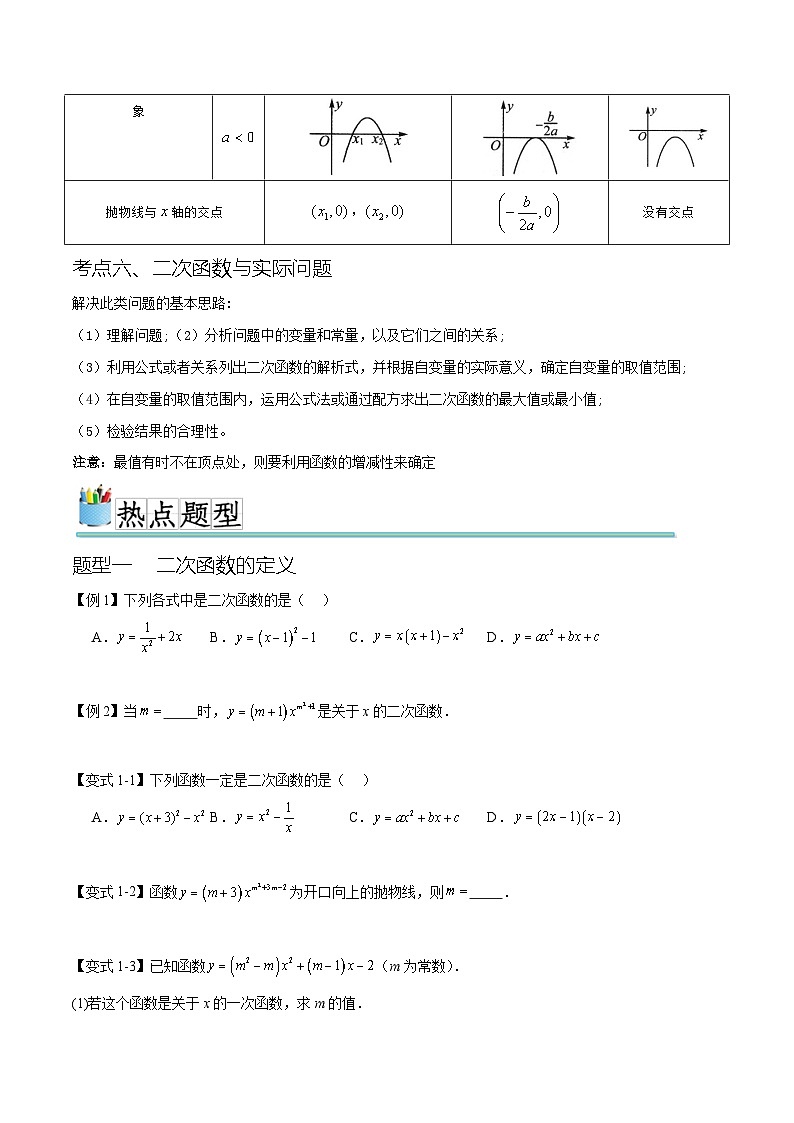 热点专题02二次函数(11个热点)(原卷版)第3页