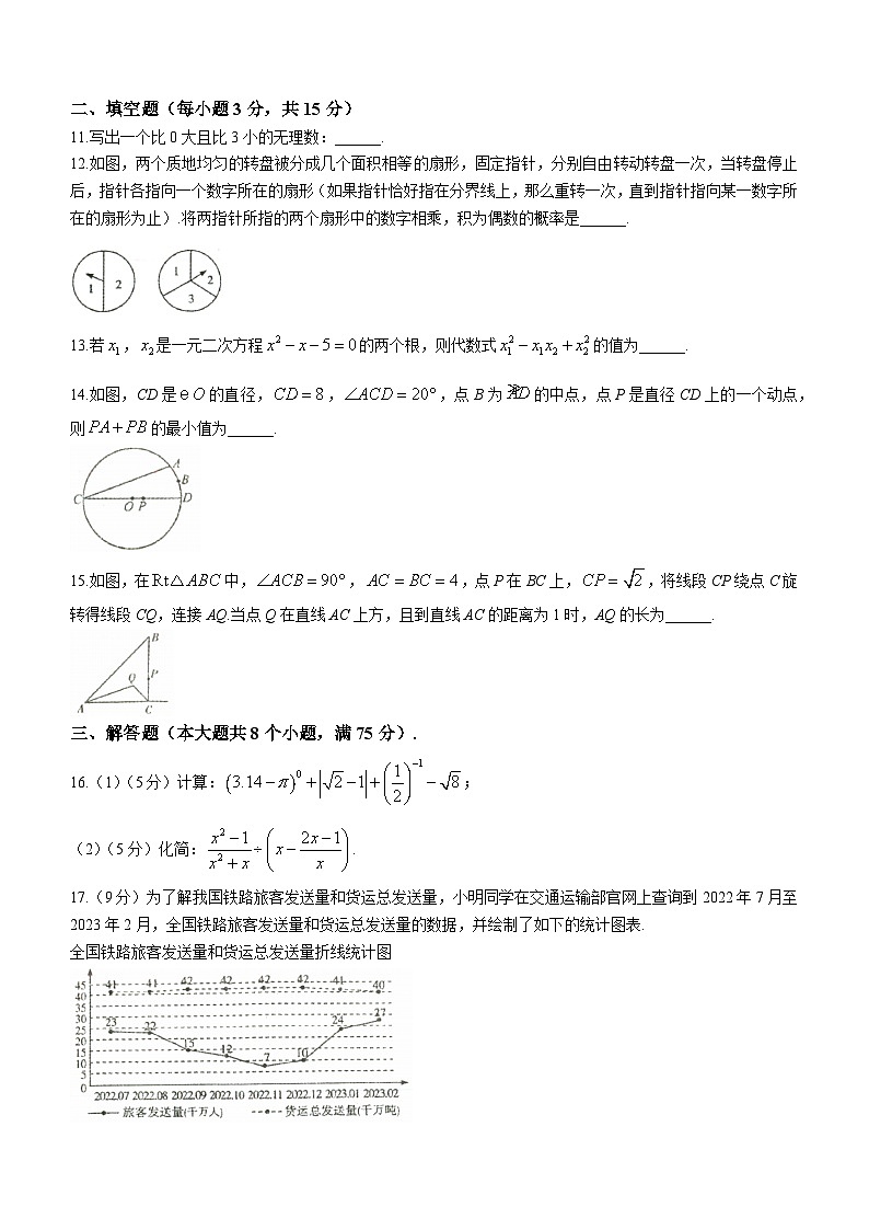 2024年河南省洛阳市新安县中考一模数学模拟试题第3页