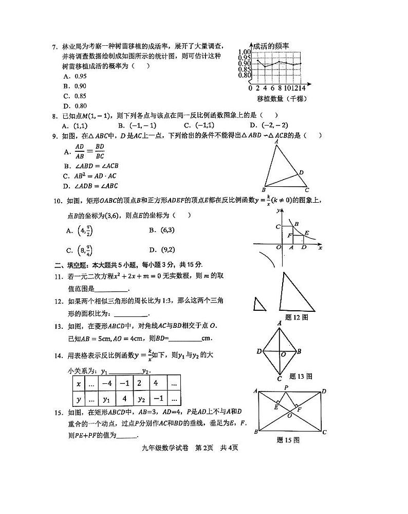 广东省清远市2023-2024学年九年级上学期1月期末数学试题02