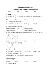 四川省南充市白塔中學(xué)2023-2024學(xué)年七年級下學(xué)期第一次月考數(shù)學(xué)試卷(含答案)