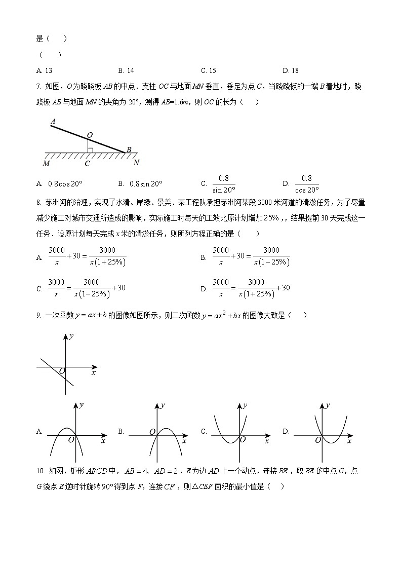 2024年广东省深圳市龙华区新华中学中考一模数学试题(原卷版)第2页