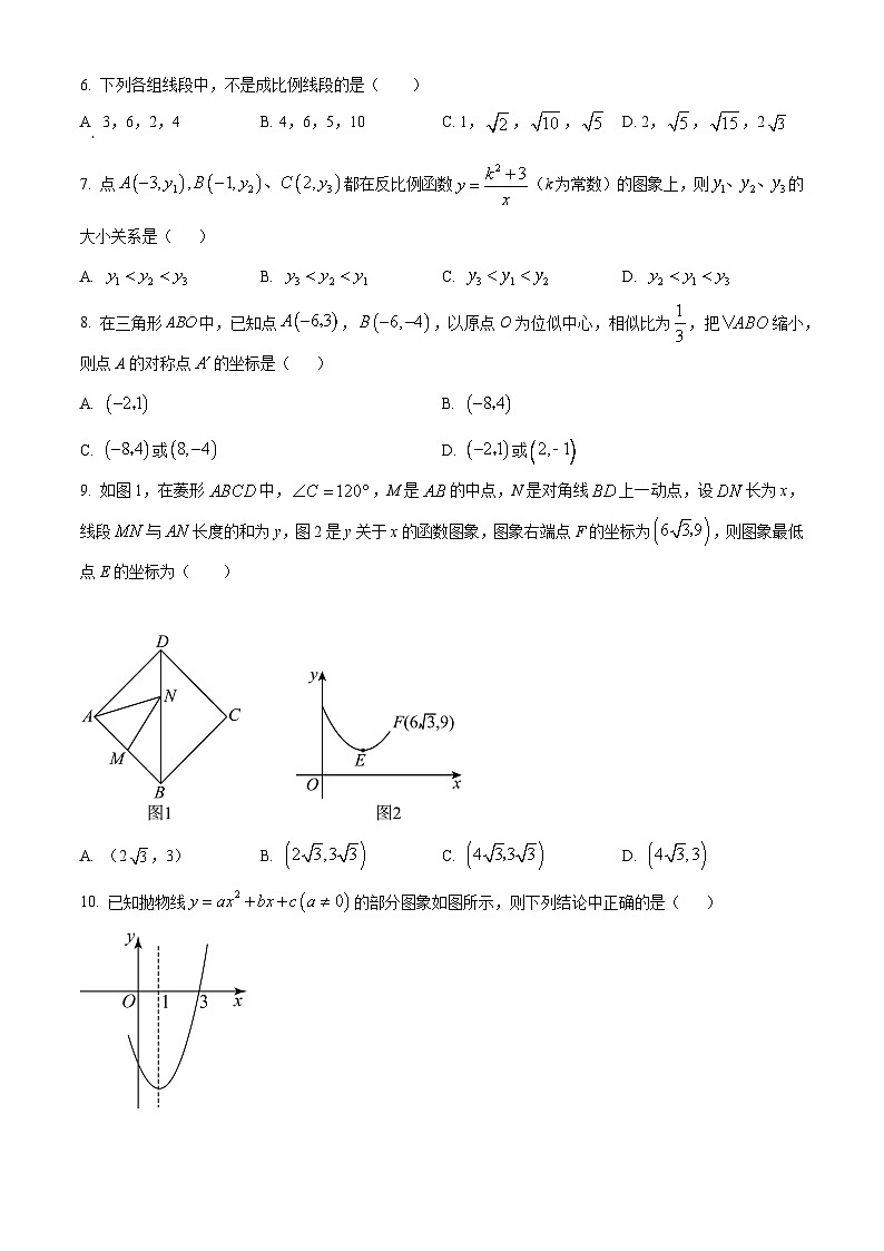 2024年河南省安阳市林州市九年级适应性考试数学模拟试题(原卷版)第2页