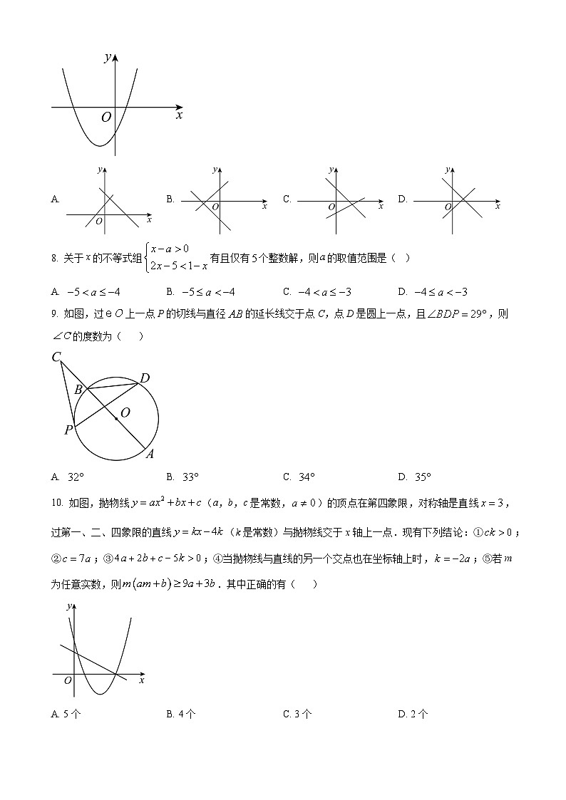 2024年山东省聊城市东阿县部分学校中考数学一模模拟试题(原卷版+解析版)02