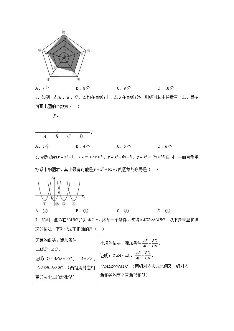 2024年河北省张家口市中考一模数学试题（含解析）02