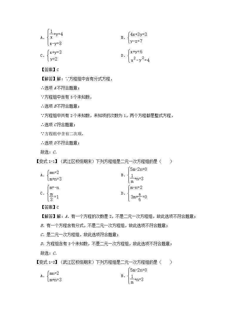 2024七年级数学下册专题2.2解二元一次方程组知识解读试题(附解析浙教版)第2页