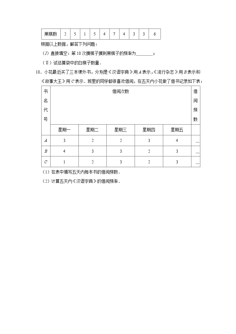 人教版数学七年级下册 10.2 直方图 同步练习03