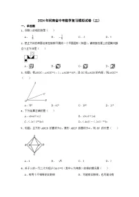 河南省2024届九年级下学期中考模拟数学试卷（三）及答案