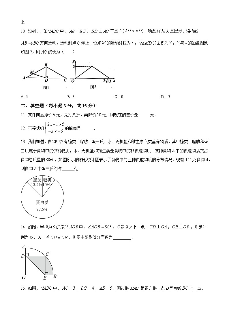 2024年河南省南阳市社旗县中考一模数学模拟试题(原卷版)第3页
