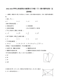 2022-2023学年山东省泰安市新泰市八年级（下）期中数学试卷（五四学制）（含解析）