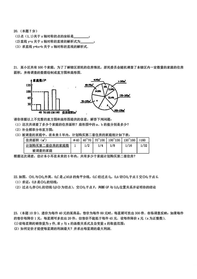 2024年湖北省武汉市部分学校九年级适应性调研测试二模数学题03