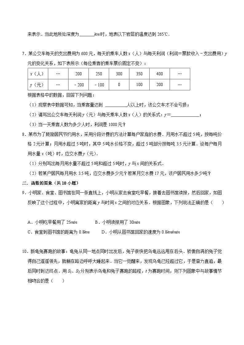 【期中讲练测】北师大版七年级下册数学 专题03 变量之间的关系(易错专练).zip02