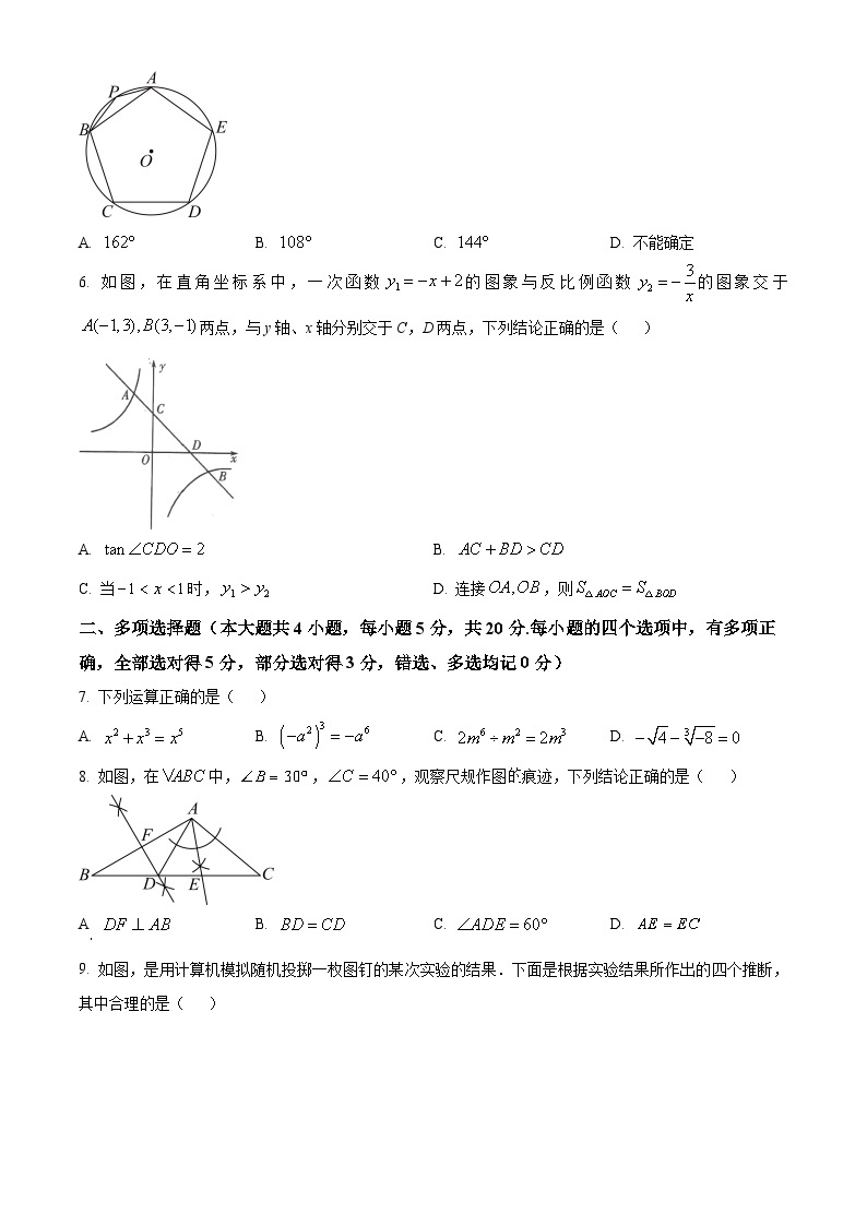 2024年山东省潍坊市 九年级学业水平考试数学一模模拟试题（原卷版+解析版）02