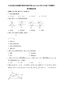 江苏省南京市鼓楼区育英外国语学校2023—2024学年七年级下学期期中数学模拟试卷+