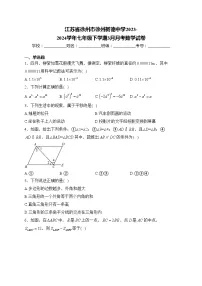 江苏省徐州市徐州树德中学2023-2024学年七年级下学期3月月考数学试卷(含答案)