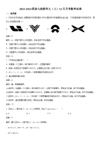 湖北省武汉市武昌七校联考2024届九年级上学期12月月考数学试卷(含解析)