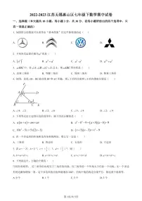 2022-2023江苏无锡惠山区七年级下数学期中试卷（含答案解析）