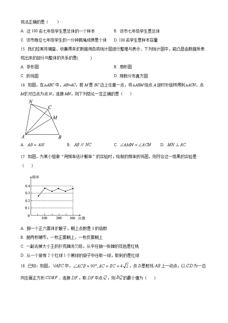 江苏省镇江市镇江第一外国语学校2023-2024学年八年级下学期期中数学试题(原卷版+解析版)03