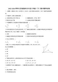 2023-2024学年江苏省徐州市丰县八年级（下）期中数学试卷(含解析）