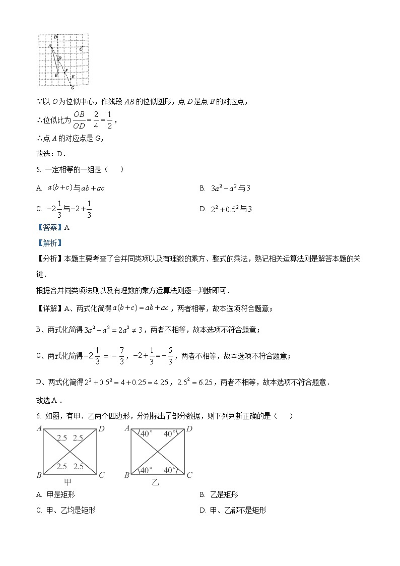 2024年河北省邯郸市峰峰矿区中考一模数学试题(解析版)第3页